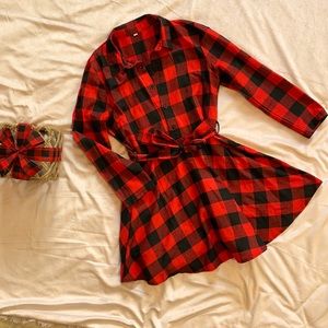 Plaid, long sleeve dress